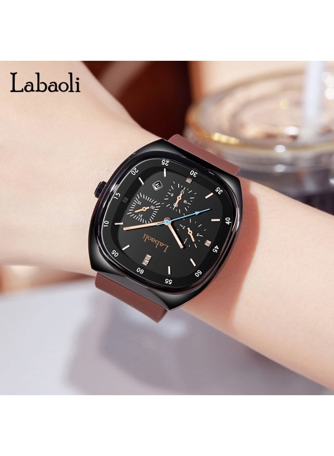 Labaoli 42mm Large-Dial Rubber Strap Quartz Watch, 9mm Slim, 3ATM Water Resistant, Unisex Sport Trend - Image 5